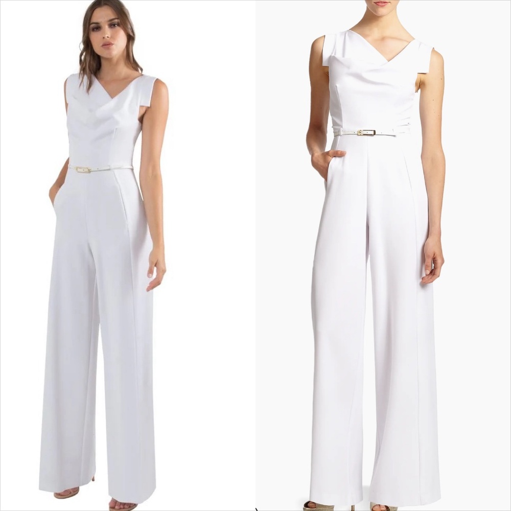 Black halo Jackie O jumpsuit belted wideleg FINAL PRICE - Picture 3 of 10